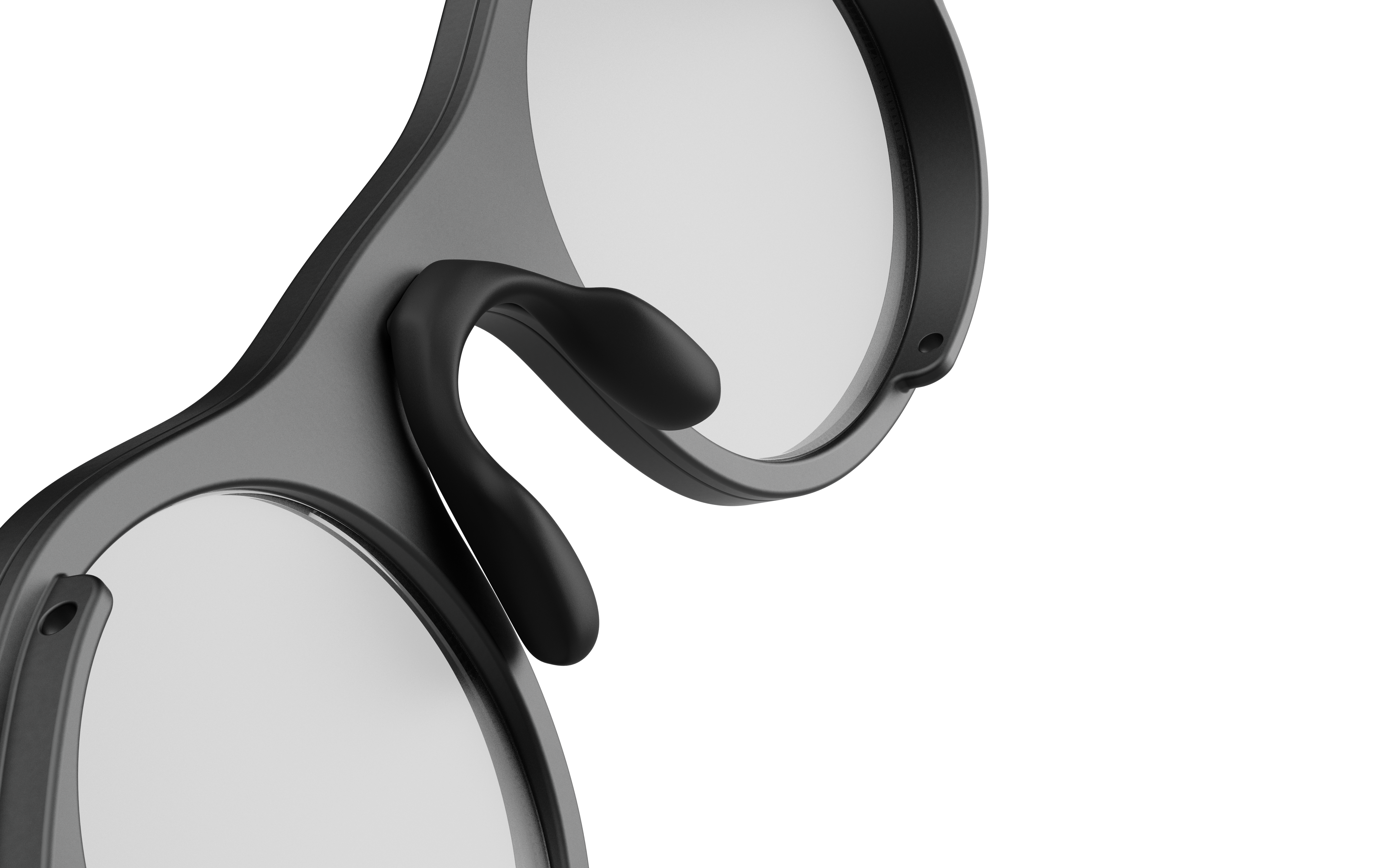 Close view of the black 8ight Pro bridge and adjustable nose supports