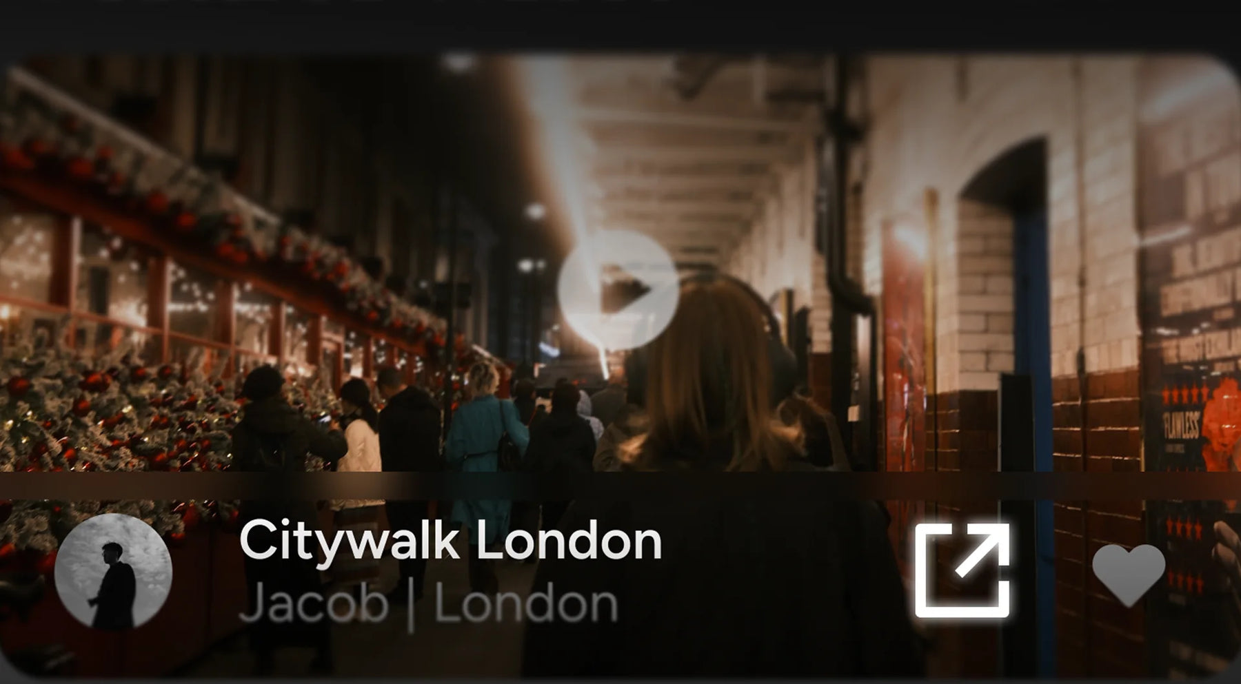 8ight Studio sharing interface publishing a city walk POV video